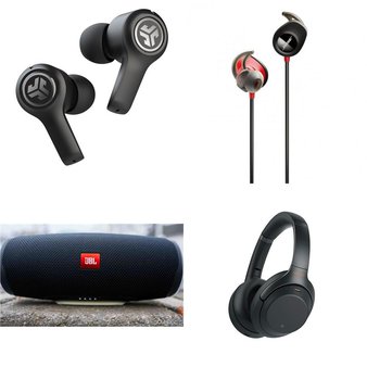 18 Pcs JBL Sony JLab Audio JLab Headphones Portable Speakers Refurbished GRADE A Models JBuds Air Executive True Wireless Earbuds Black AF1 JBLCHARGE4BLUAM WHH900N B
