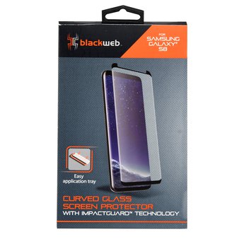 46 Pcs – Blackweb BWA18WI056 Samsung Galaxy S8 Curved Glass Screen Protector With Impactguard Technology – Like New, Used – Retail Ready