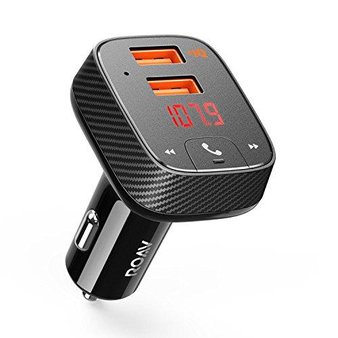 194 Pcs – Anker R5111 Dual USB Smart Charger Car Kit In-Car FM Transmitter Bluetooth 4.2 Receiver – Used, Like New – Retail Ready