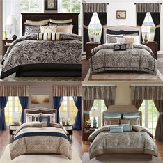 Flash Sale! 12 Pallets - 267 Pcs - Bedding, Comforters & Duvets - Like New - Private Label Home Goods, Madison Park, Home Essence, Chic Home
