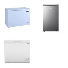 Pallet - 3 Pcs - Bar Refrigerators & Water Coolers, Refrigerators, Freezers - Customer Returns - Frigidaire, HISENSE