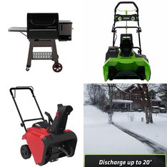 Pallet - 8 Pcs - Snow Removal, Patio & Outdoor Lighting / Decor, Portable Speakers, Grills & Outdoor Cooking - Customer Returns - Mm, GreenWorks, Ukiah, PowerSmart