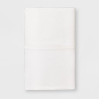 29 Pcs – threshold Standard Silk Cotton Blend Pillowcase Snowfall 300 Thread Count White – New – Retail Ready