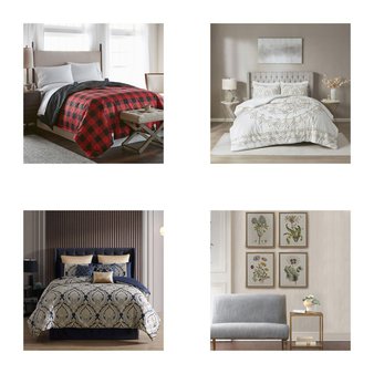 6 Pallets – 554 Pcs – Rugs & Mats, Curtains & Window Coverings, Bedding Sets, Blankets, Throws & Quilts – Mixed Conditions – Unmanifested Home, Window, and Rugs, Madison Park, Fieldcrest, Unmanifested Bedding