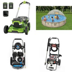 Pallet - 7 Pcs - Pressure Washers, Pools & Water Fun, Unsorted, Mowers - Customer Returns - Hyper Tough, Hart, Coleman, GreenWorks