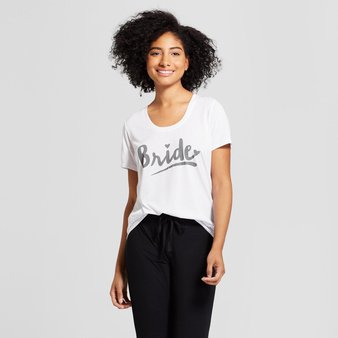 100 Pcs – Love and Cherish Women’s “Bride” Sleep T-shirt, S, White – 65% Polyester – New – Retail Ready