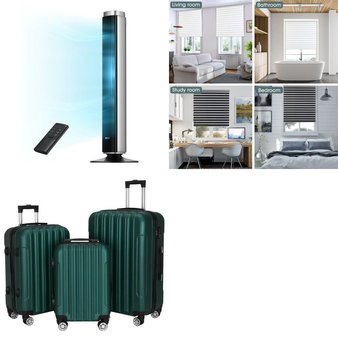 Pallet – 12 Pcs – Luggage, Curtains & Window Coverings, Fans, Unsorted – Customer Returns – Zimtown, ROYALCRAFT, Dreo