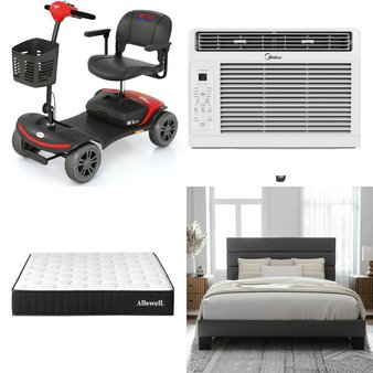 CLEARANCE! Pallet – 13 Pcs – Bedroom, Air Conditioners, Living Room, Mattresses – Overstock – Dorel Home, Mainstays, Midea