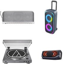 Pallet - 22 Pcs - Speakers, Portable Speakers, CD Players, Turntables, Accessories - Customer Returns - onn., Audio-Technica, Onn, LG Electronics