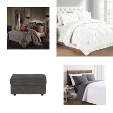 6 Pallets – 424 Pcs – Rugs & Mats, Curtains & Window Coverings, Blankets, Throws & Quilts, Bedding Sets – Mixed Conditions – Unmanifested Home, Window, and Rugs, Unmanifested Bedding, Madison Park, Eclipse