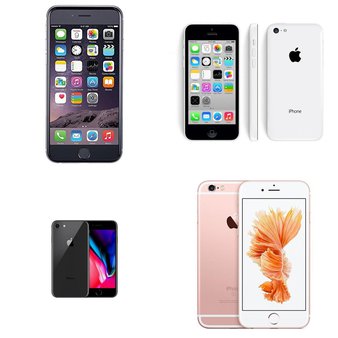CLEARANCE! 6 Pcs – Apple iPhones – Refurbished (GRADE D) – Models: MQ422LL/A – TF, ME529LL/A, MN1L2LL/A – TF, MP7T2LL/A – TF