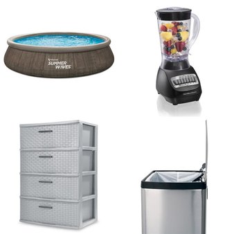 2 Pallets – 22 Pcs – Pools & Water Fun, Storage & Organization, Food Processors, Blenders, Mixers & Ice Cream Makers, Cleaning Supplies – Overstock – Summer Waves, Sterilite, Hamilton Beach