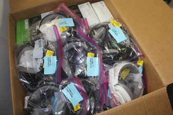 1 Parcel Box – 53 Pcs – Audio Headsets – OPEN BOX UNTESTED RETURNS – Walmart