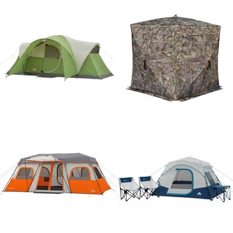 Pallet – 18 Pcs – Camping & Hiking, Hunting – Customer Returns – Ozark Trail, Coleman, Ameristep, Rhino