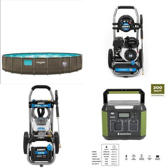 Pallet – 8 Pcs – Pressure Washers, Generators, Pools & Water Fun – Customer Returns – Hart, SWISS TECH, Funsicle