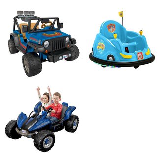 Pallet – 3 Pcs – Vehicles – Customer Returns – Mattel, Power Wheels, COCOMELON