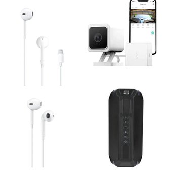 APPLE SPECIAL! 1 Pallet – 250 Pcs – In Ear Headphones, Security & Surveillance, Portable Speakers – Untested Customer Returns – Apple, Packed Party, Wyze, Altec Lansing