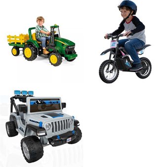 Pallet – 3 Pcs – Vehicles – Customer Returns – John Deere, Fisher-Price, Razor