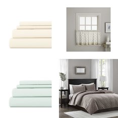 6 Pallets - 1944 Pcs - Curtains & Window Coverings, Decor, Bath, Sheets, Pillowcases & Bed Skirts - Mixed Conditions - Sun Zero, Eclipse, Madison Park, Fieldcrest