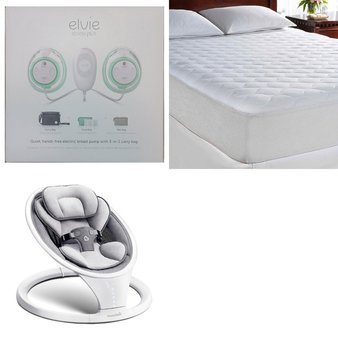 Pallet – 10 Pcs – Nursing & Feeding Supplies, Covers, Mattress Pads & Toppers, Walkers, Swings & Bouncers, Unsorted – Customer Returns – Elvie, Mainstay’s, Munchkin