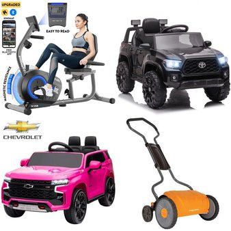 Pallet – 7 Pcs – Vehicles, Exercise & Fitness, Mowers, Patio – Customer Returns – Sesslife, Fiskars, Funtok, MaxKare