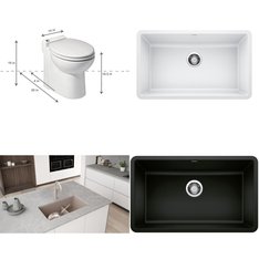 Pallet – 11 Pcs – Kitchen & Bath Fixtures, Hardware – Customer Returns – Blanco, ProFlo, Kohler, Saniflo