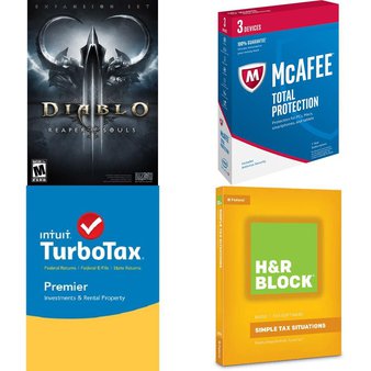 145 Pcs – Computer Software & Video Games – Brand New – H&R Block, McAfee, Electronic Arts, Activision