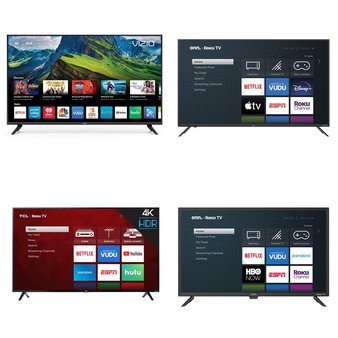 18 Pcs – LED/LCD TVs – Refurbished (GRADE A, GRADE B) – VIZIO, Onn, Samsung, TCL
