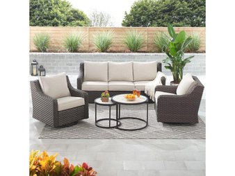 Pallet – Better Homes & Gardens 505.0243.004 River Oaks Conversation Set 5 Pc Dark Brown – Open Box Customer Returns – Better Homes & Gardens