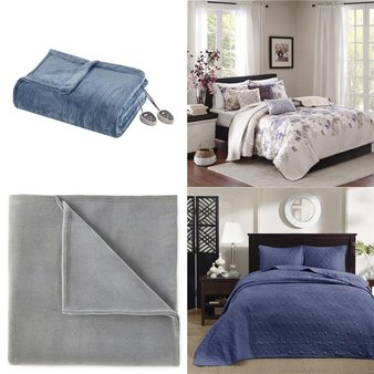Pallet – 49 Pcs – Pillows and Blankets – Mixed Conditions – Private Label Home Goods, Vellux, Home Essence, Madison Park