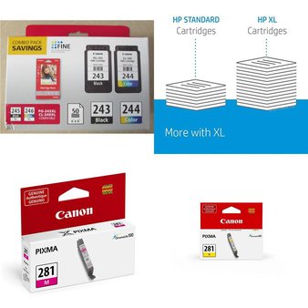 Pallet – 61 Pcs – Computer Printer Ink, Toner & Accessories – Customer Returns – Canon, HP