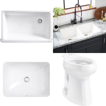 Pallet – 16 Pcs – Hardware, Kitchen & Bath Fixtures, Bathroom – Customer Returns – Kohler, Saniflo, TOTO USA, Signature Hardware