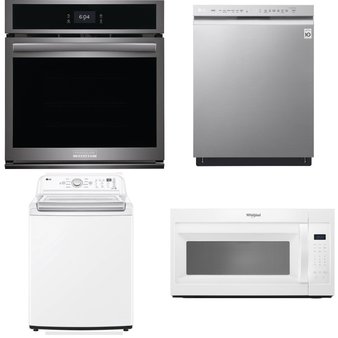 4 Pcs – Ovens / Ranges, Laundry – New – Frigidaire, LG ELECTRONICS APPLIANCE, LG, WHIRLPOOL