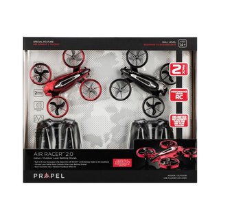 25 Pcs – Propel 980212123 Air Racer 2.0 Indoor/Outdoor Laser Battling Drones- 2 Pack, Red & Black – New – Retail Ready