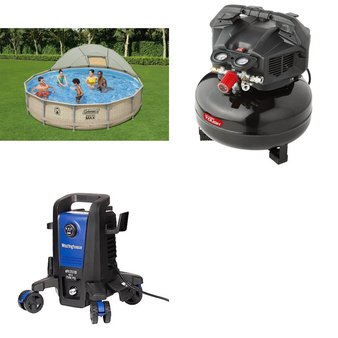 Pallet – 10 Pcs – Power Tools, Pools & Water Fun, Unsorted, Pressure Washers – Customer Returns – Hyper Tough, Coleman, Troy Bilt, WESTINGHOUSE