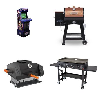 Pallet – 6 Pcs – Grills & Outdoor Cooking, Other, Game Room – Customer Returns – Blackstone, Pit Boss, Rockstar Games, ARCADE1up
