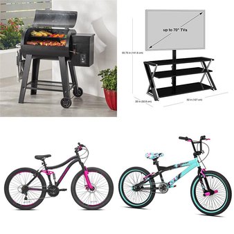 2 Pallets – 30 Pcs – Cycling & Bicycles, TV Stands, Wall Mounts & Entertainment Centers, Vehicles, Grills & Outdoor Cooking – Overstock – Whalen Furniture, Huffy, Kent International