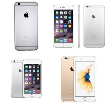 4 Pcs – Apple iPhones – Refurbished (GRADE A, GRADE C – Locked) – Models: MG4W2LL/ARW, MG482J/A, MGAM2LL/A, 3A510LL/A