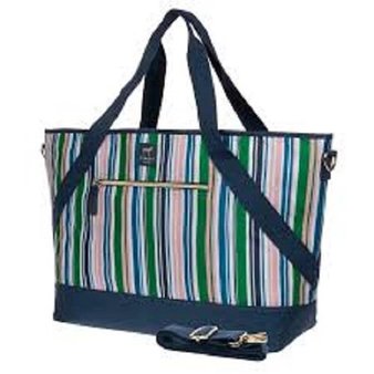 50 Pcs – Dabney Lee Insulated Picnic Tote In Stripe – New – Retail Ready