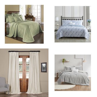 CLEARANCE! 3 Pallets – 231 Pcs – Curtains & Window Coverings, Sheets, Pillowcases & Bed Skirts, Bedding Sets, Blankets, Throws & Quilts – Mixed Conditions – Eclipse, Madison Park, Fieldcrest, Elrene Home Fashions