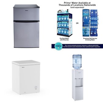 CLEARANCE! Pallet – 10 Pcs – Bar Refrigerators & Water Coolers, Freezers – Customer Returns – Galanz, Primo Water, Primo International, Primo