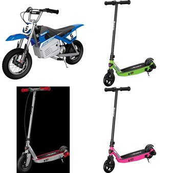 Pallet – 15 Pcs – Powered, Not Powered, Vehicles, Trains & RC, Baby Toys – Customer Returns – Razor Power Core, Razor, Rubble & Crew, Play Day