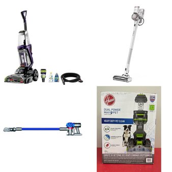 Pallet – 12 Pcs – Vacuums – Damaged / Missing Parts / Tested NOT WORKING – Hoover, Dyson, Tineco, Bissell