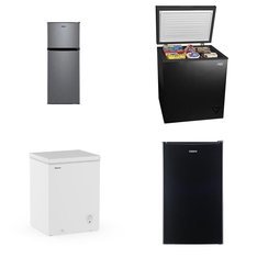 Pallet - 4 Pcs - Freezers, Refrigerators - Customer Returns - Galanz, HISENSE, Arctic King
