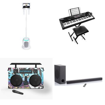 Pallet – 13 Pcs – Powered, Speakers, Accessories, Over Ear Headphones – Customer Returns – Alesis, onn., GE, tonies