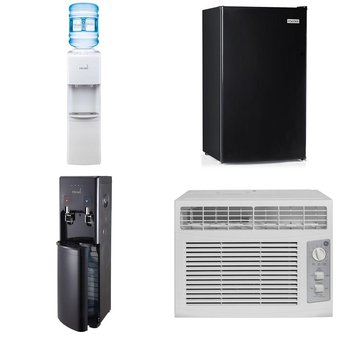 10 Pallets – 105 Pcs – Bar Refrigerators & Water Coolers, Air Conditioners, Refrigerators, Fans – Customer Returns – Primo, GE, Igloo, HISENSE