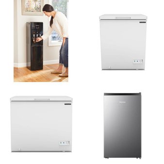 Pallet – 5 Pcs – Bar Refrigerators & Water Coolers, Refrigerators, Freezers – Customer Returns – Frigidaire, HISENSE, Primo, Arctic King