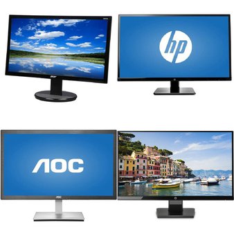 57 Pcs – Computer Monitors – Customer Returns – HP, ACER, AOC, Samsung