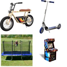 Pallet - 13 Pcs - Powered, Outdoor Play, Game Room, Cycling & Bicycles - Customer Returns - Razor, ARCADE1up, Skywalker Holdings, LLC, MD Sports