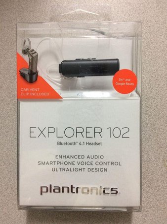 30 Pcs – Plantronics 205040-60 Explorer 102 Bluetooth 4.1 Headset-Siri & Google Ready – Used – Retail Ready